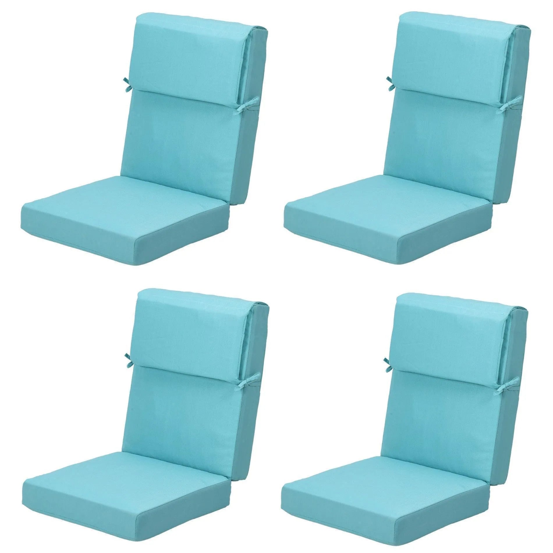 45x22x4 inch High Back Chair Cushions Set of 4 - Blue - Aoodor